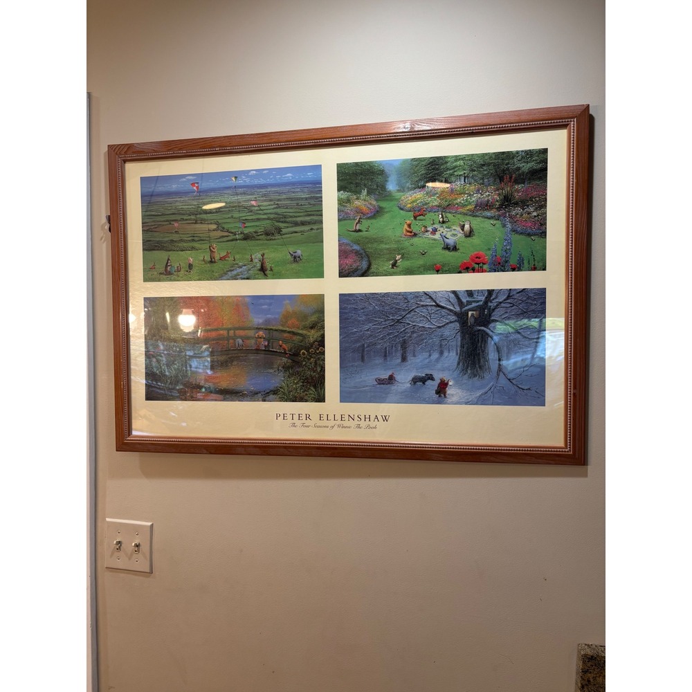 Peter Ellenshaw The Four Seasons of Winnie The Pooh Framed Art Print 38.5x26.5 - Picture 2 of 15